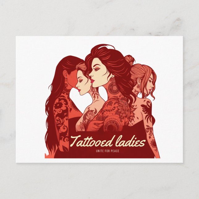 Ladys Club, Red Design Postcard Postkarte (Vorderseite)