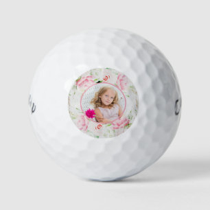Ladys Custom Foto - Shabby Chic Rose Golfball