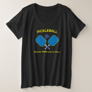 Ladys Custom text (vorne und hinten) Pickleball Große Größe T-Shirt