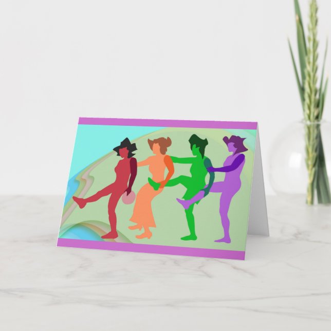 Ladys Dancing Grußkarte Karte (Vorderseite)
