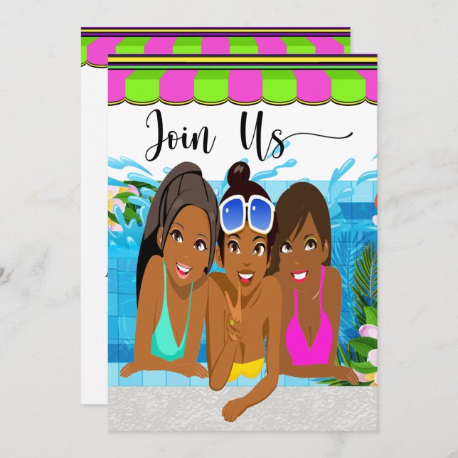 Ladys Day Out Party Einladung (Vorne/Hinten)