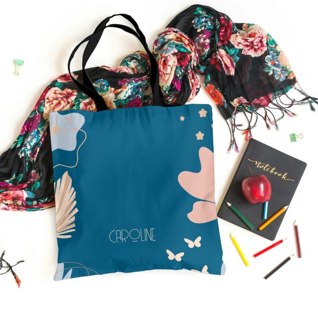 Ladys Elegant Blue Boho Niedlich Tote Bag (Von Creator hochgeladen)