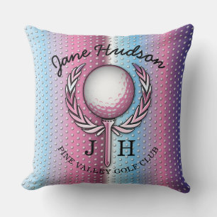 Ladys Elegant Golf Monogram Design Kissen