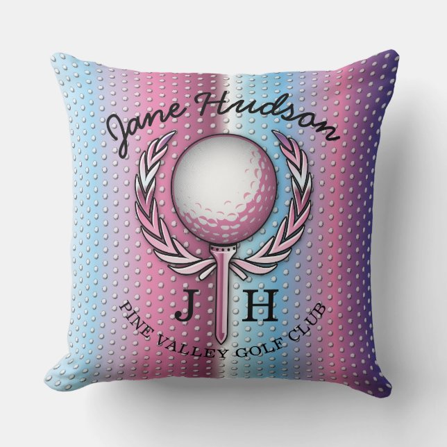 Ladys Elegant Golf Monogram Design Kissen (Vorderseite)