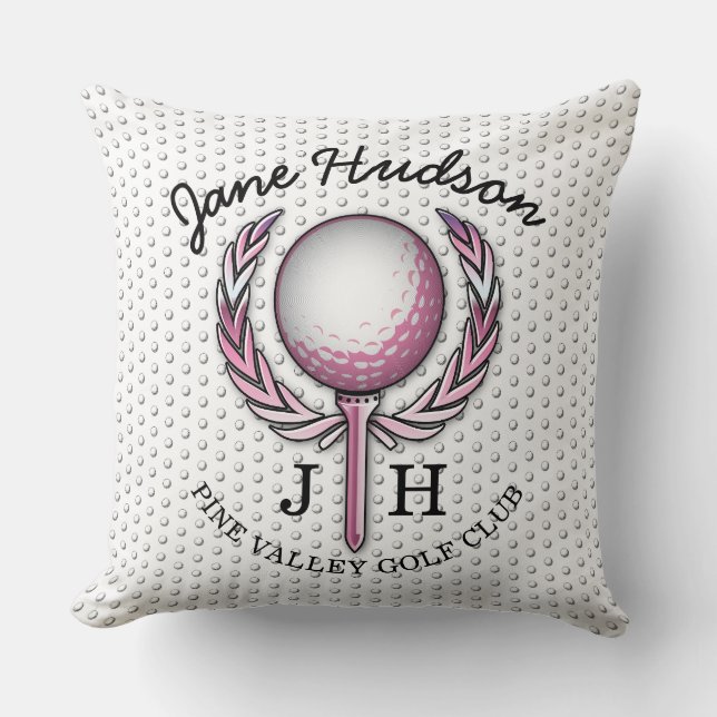 Ladys Elegant Golf Monogram Design Kissen (Vorderseite)