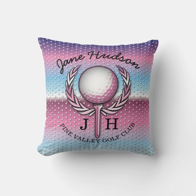 Ladys Elegant Golf Monogram Design Kissen (Vorderseite)
