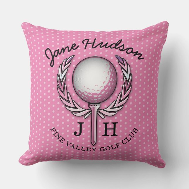 Ladys Elegant Golf Monogram Design Kissen (Vorderseite)