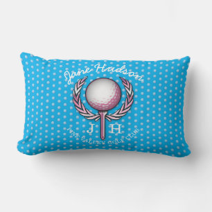 Ladys Elegant Golf Monogram Design Lendenkissen