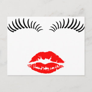 Ladys Eye Lahes and LipStick Kiss Postkarte