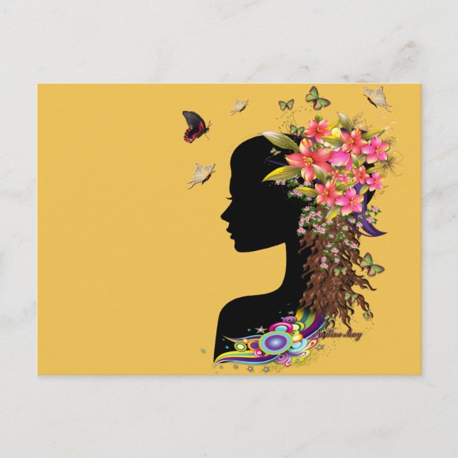 Ladys Fantasy Fashion Postkarte (Vorderseite)