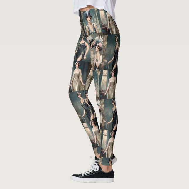 Ladys Fashion Foto Collage der 20er Jahre, Leggings (Links)