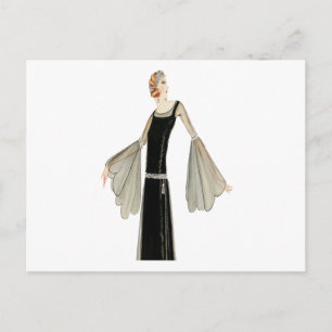 Ladys Fashion Illustration der 1920er Jahre Postkarte