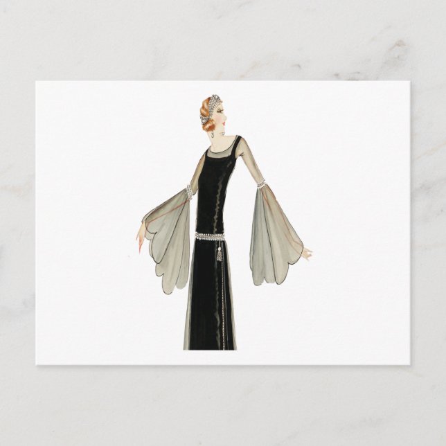 Ladys Fashion Illustration der 1920er Jahre Postkarte (Vorderseite)