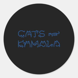 Ladys for Kamala Cat Typografy Alphabet Niedlich S Runder Aufkleber