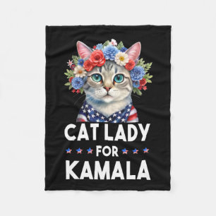 Ladys for Kamala Funny Cat 2024 Präsident Kamala-K Fleecedecke