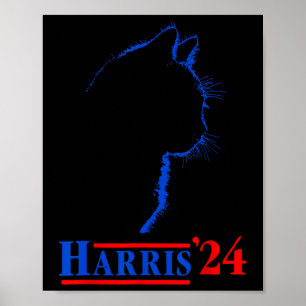 Ladys for Kamala Funny Cat 2024 Präsident Kamala Poster