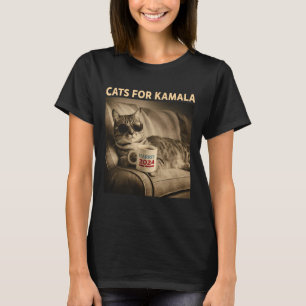 Ladys for Kamala Funny Cat 2024 Präsident Kamala T-Shirt