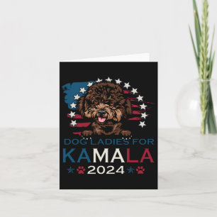 Ladys for Kamala Harris 2024 Poodle Dog America Karte