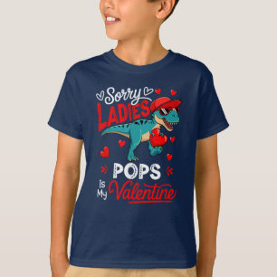 Ladys Funny Joke Pops ist mein Valentine T-Rex T-Shirt