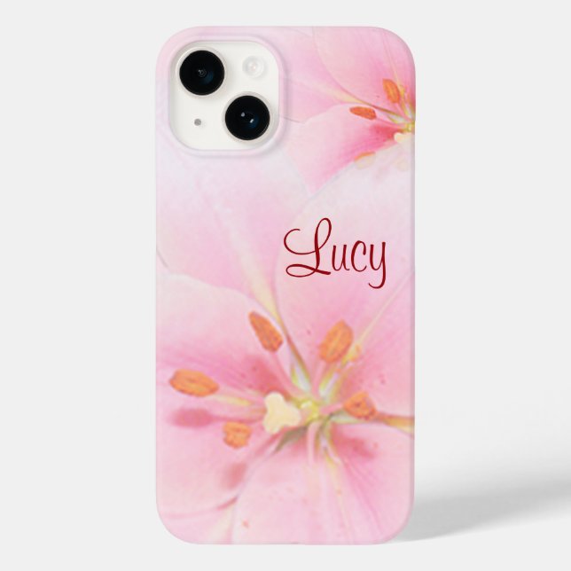 Ladys/Girls Pink Lily iPhone / iPad Geschenk Case-Mate iPhone Hülle (Rückseite)