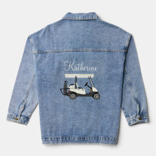 Ladys Golf Golfer Cart Personalisiert Denim Jacket Jeansjacke