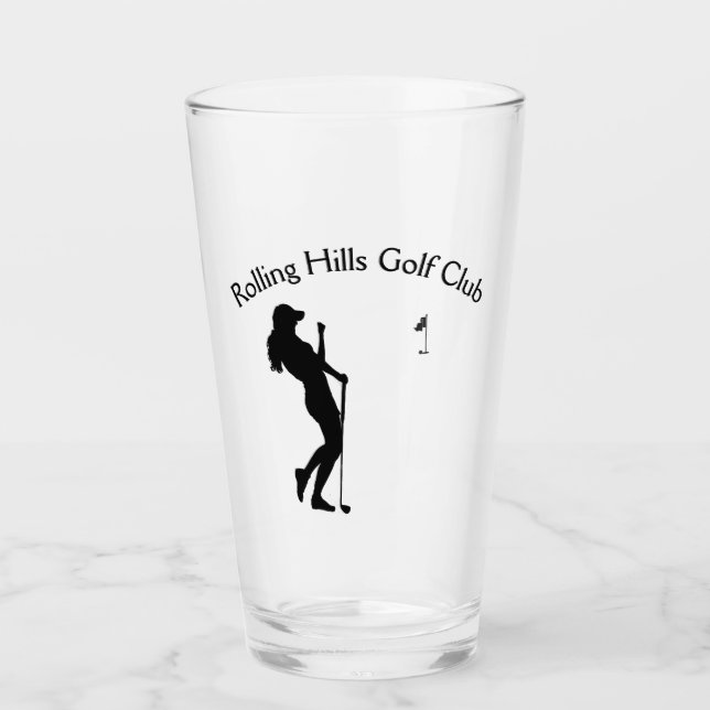 Ladys Golf Hole in einem persönlichen Glas (Vorderseite)