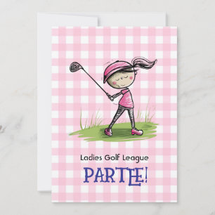 Ladys Golf League Celebration Cartoon Einladung