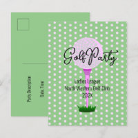 Ladys Golf League Golf Party Einladung Postcard