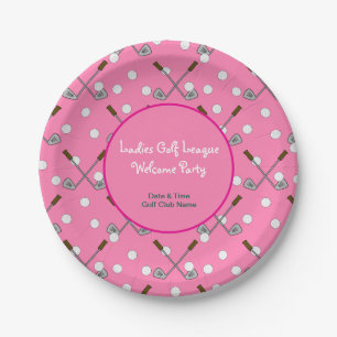 Ladys Golf League Party Paper Plate Pappteller