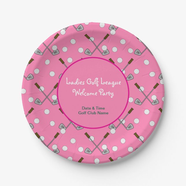 Ladys Golf League Party Paper Plate Pappteller (Vorderseite)