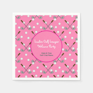 Ladys Golf League Party Paper Serviette