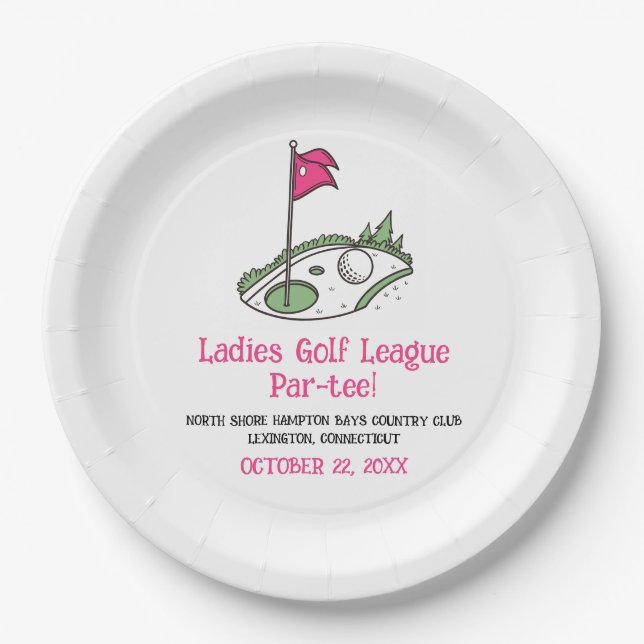 Ladys Golf League Party Plate Pappteller (Vorderseite)