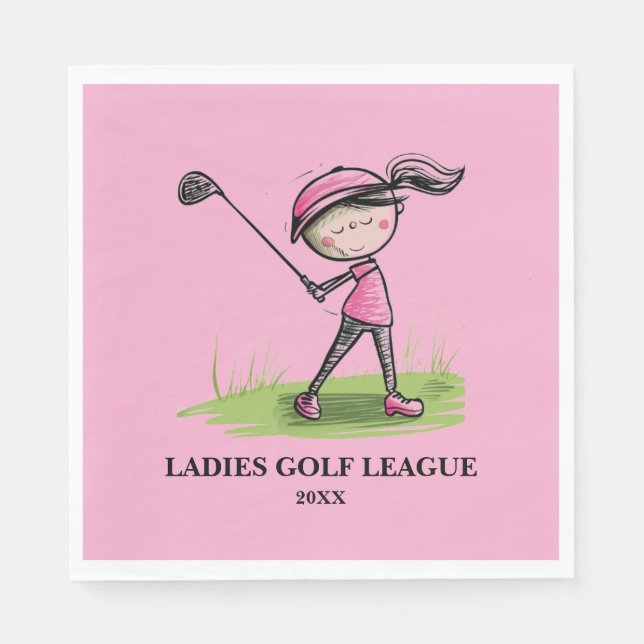Ladys Golf League Party Serviette (Vorderseite)