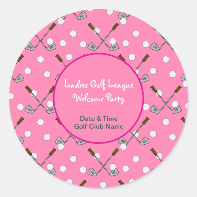 Ladys Golf League Party Sticker (Vorderseite)