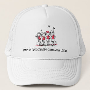 Ladys Golf League RED Hat - Clubname Truckerkappe