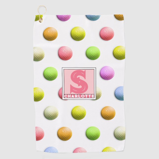 Ladys Golf Mit Monogramm Golf Handtuch (Vorderseite)
