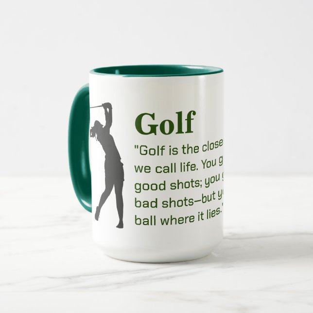Ladys Golf Quote Tasse (Vorderseite Links)