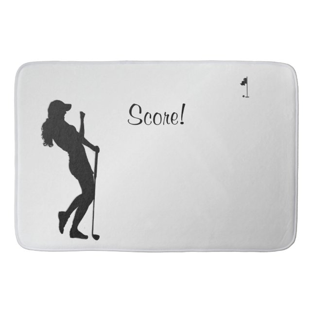 Ladys Golfer Benutzerdefinierter Text Badematte (Vorderseite)