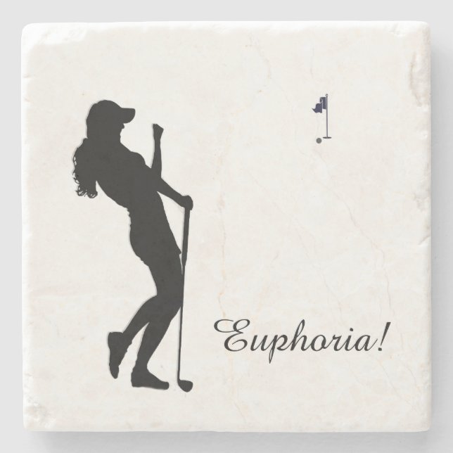 Ladys Golfer Steinuntersetzer (Vorderseite)