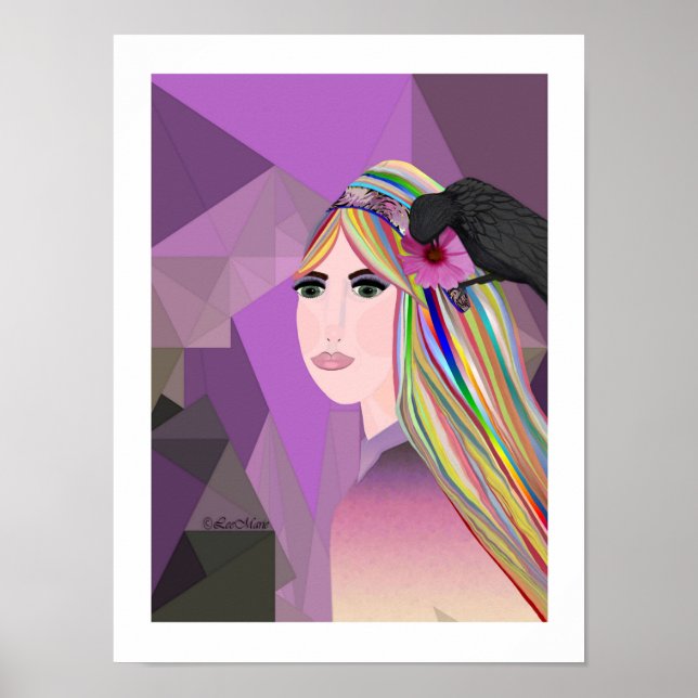 Lady's got Crow LeeMarie Creative Design Poster (Vorne)