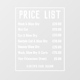 Ladys Hair Salon Friseur Fensteraufkleber