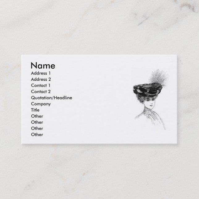 Ladys Hats Business Card Visitenkarte (Vorderseite)