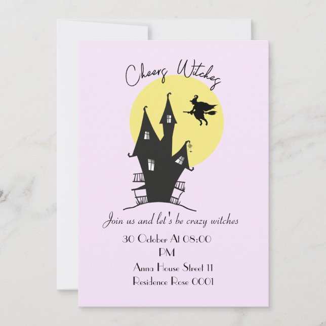 Ladys Hexes Halloween-Party Cards Einladung (Vorderseite)