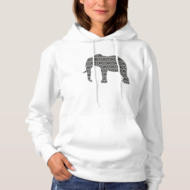 Ladys Hooded Top Elephant Damask Muster (Vorderseite)