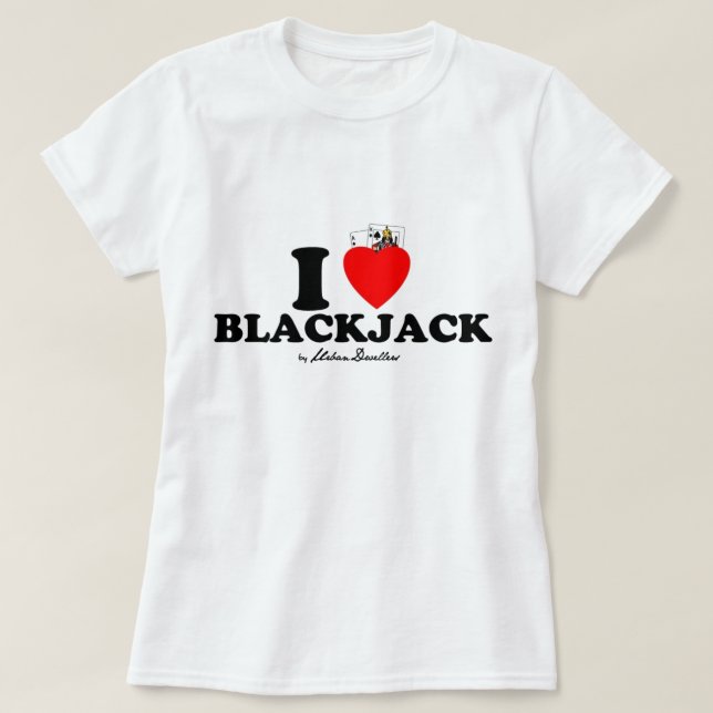 Ladys I LiebeBlackjackspitze T-Shirt (Design vorne)