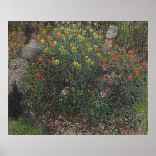 Ladys in Blume Monet 1875 Poster (Vorne)