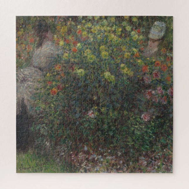 Ladys in Blume Monet 1875 Puzzle (Vertikal)