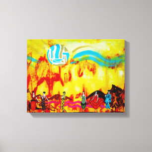 Ladys in einer surrealistischen Landschaft Leinwanddruck