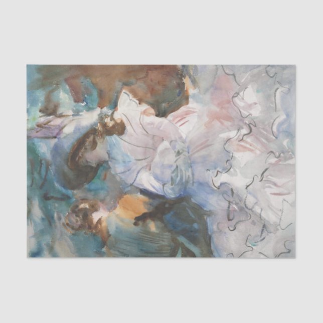 Ladys in Shade Abries von John Singer Sargent Seidenpapier (Vorderseite)