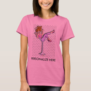 Ladys Long Sleeve T-Shirt - Lil Red in Martini Gla